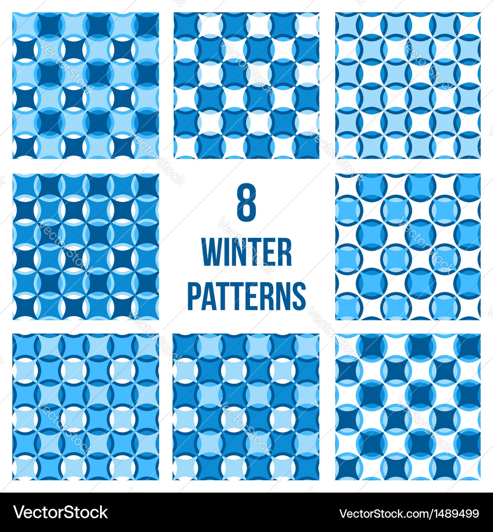 Set of eight seamless patterns Vector Image