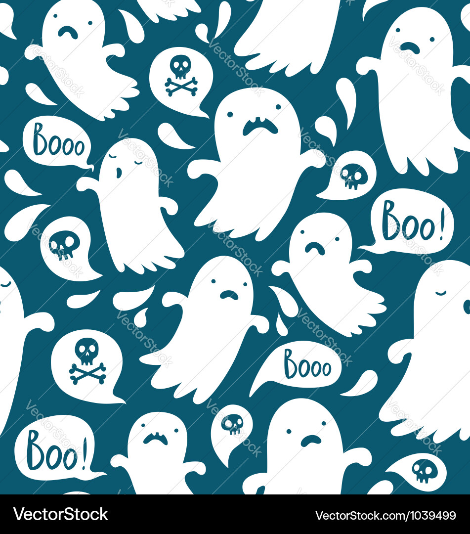 Spooky Ghost Pattern vector image