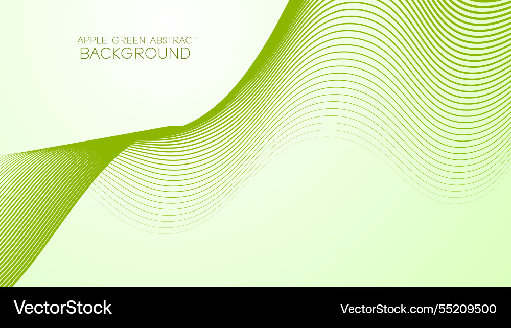 Apple green abstract background with curve line Vector Image
