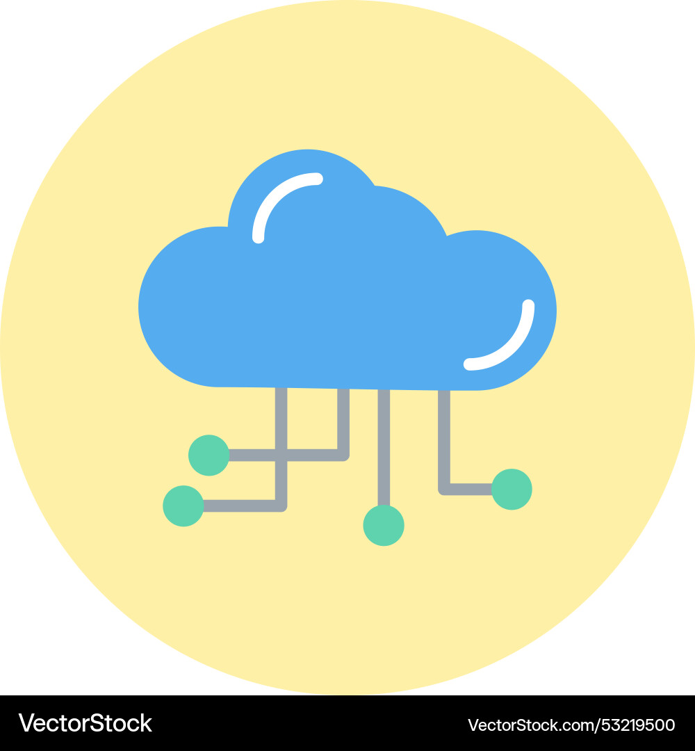 Cloud computing flat circle icon vector image