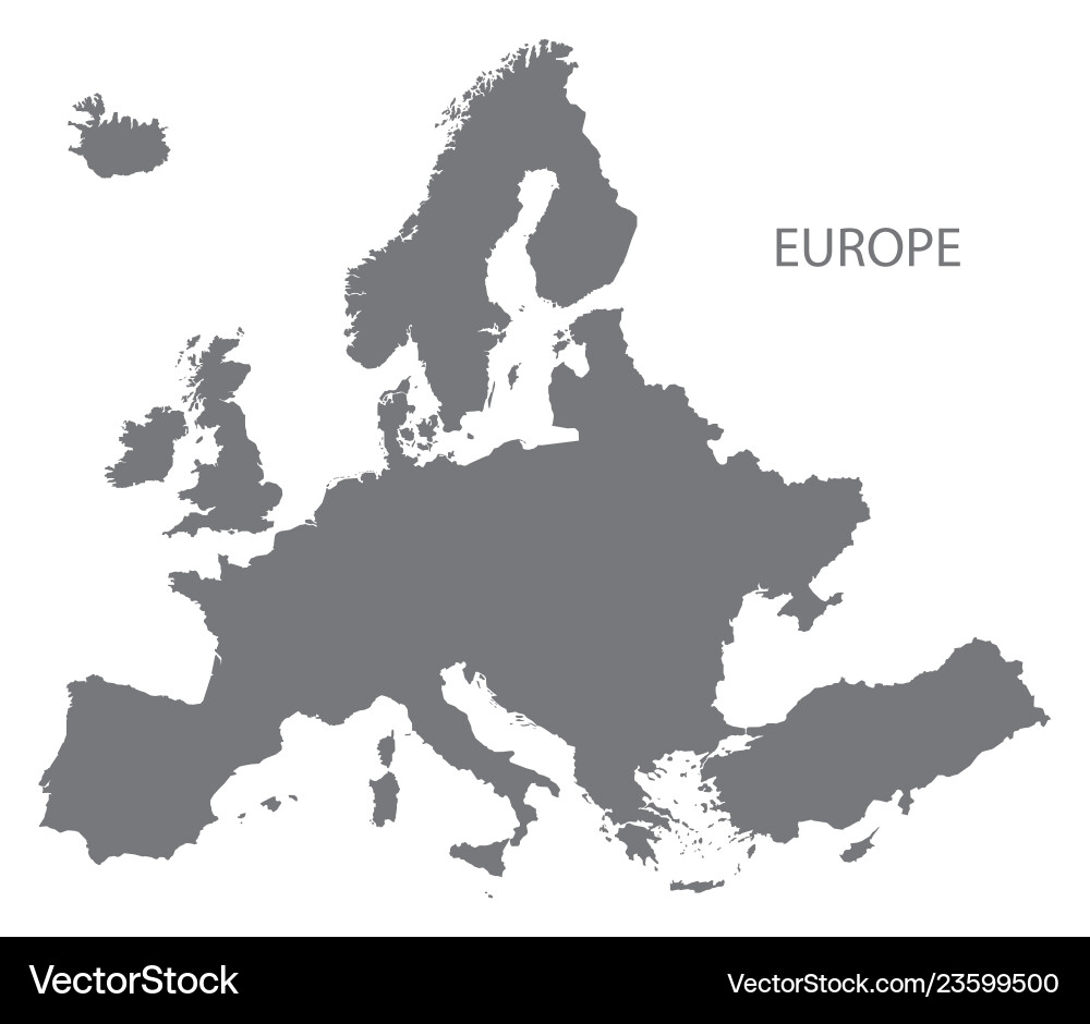 Europe map grey Europe map grey vector image