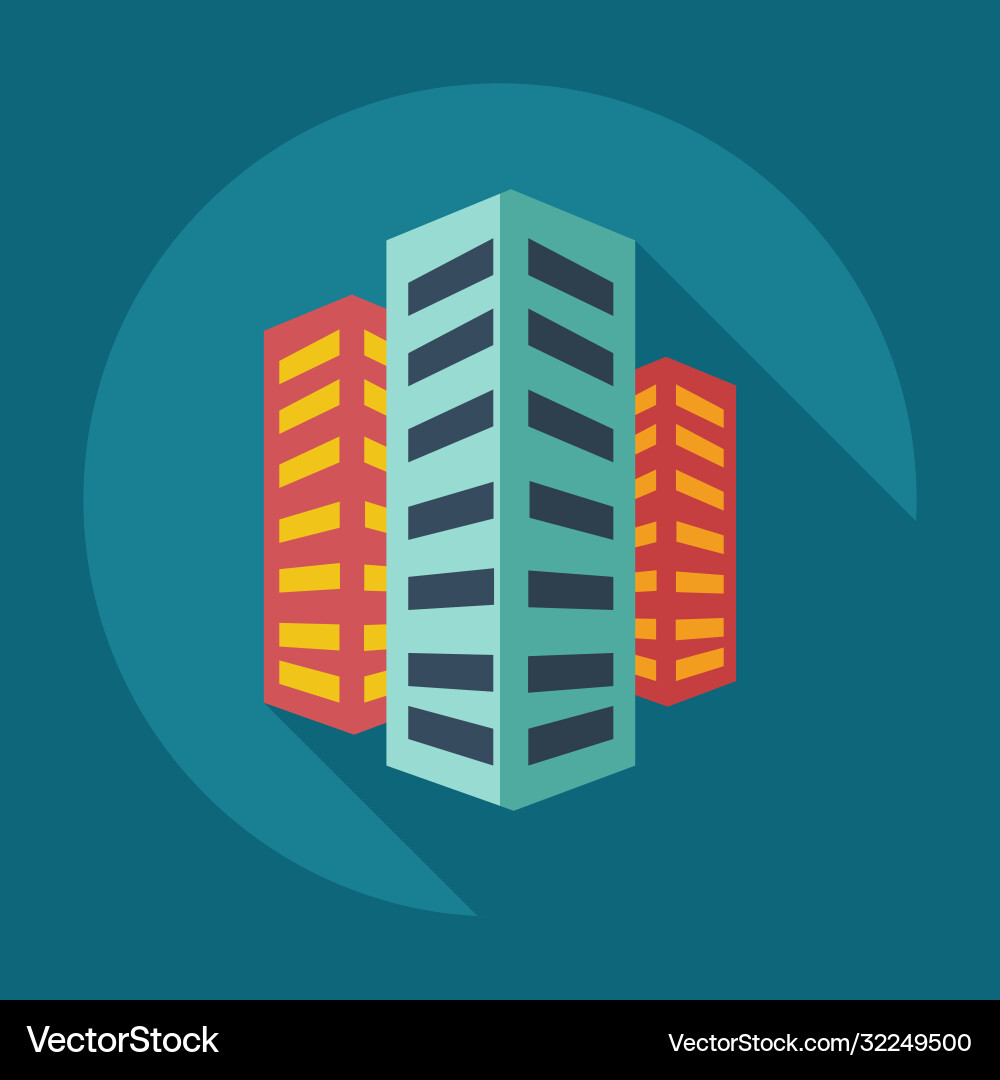 Flat modern design with shadow icons building Vector Image
