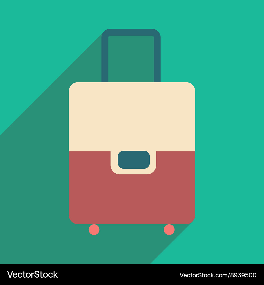 Flat with shadow icon and mobile application bag Vector Image