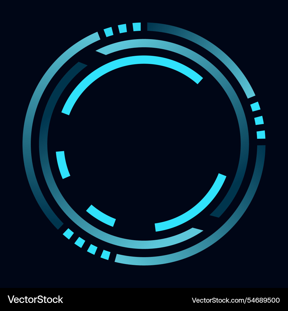 Hud round frame or border sci fi circular neon Vector Image