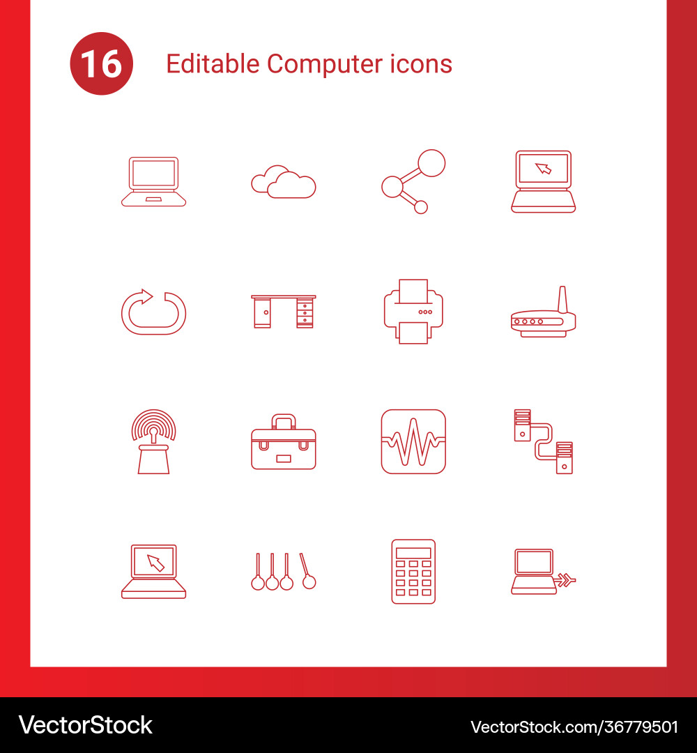 16 computer icons (36779501) – Free Vector | VectorStock