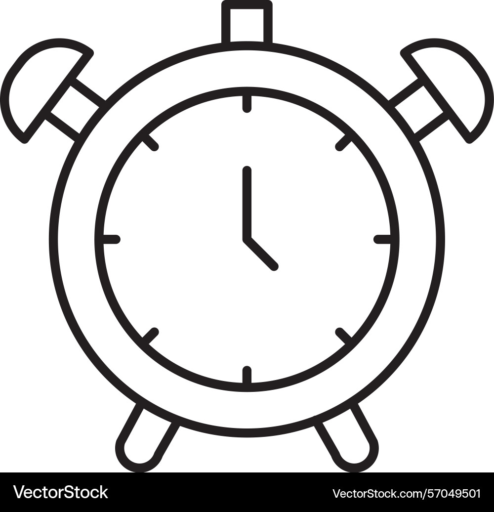 Alarm clock line icon design vector image