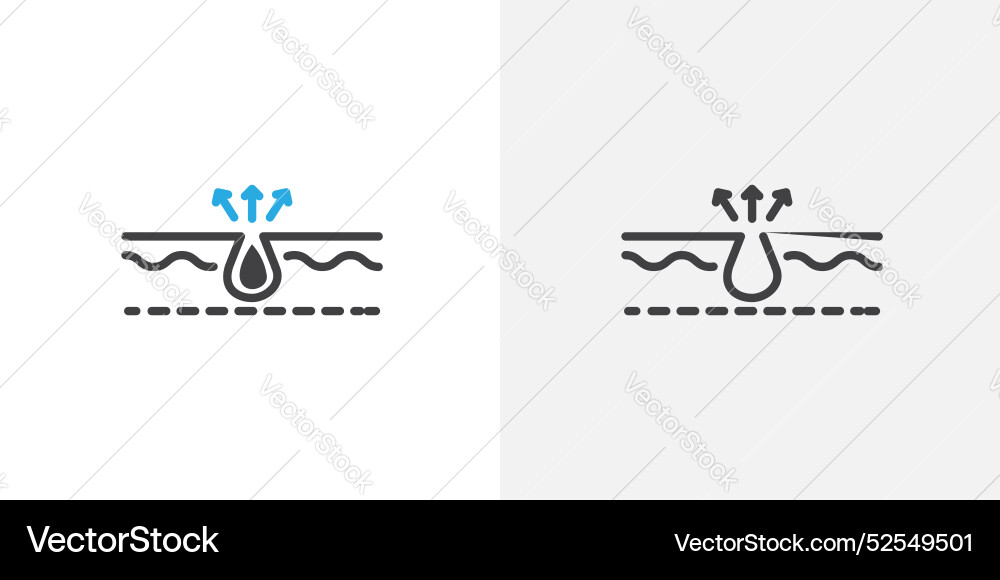 Cleansing clogged deep pore thin line icon set Vector Image