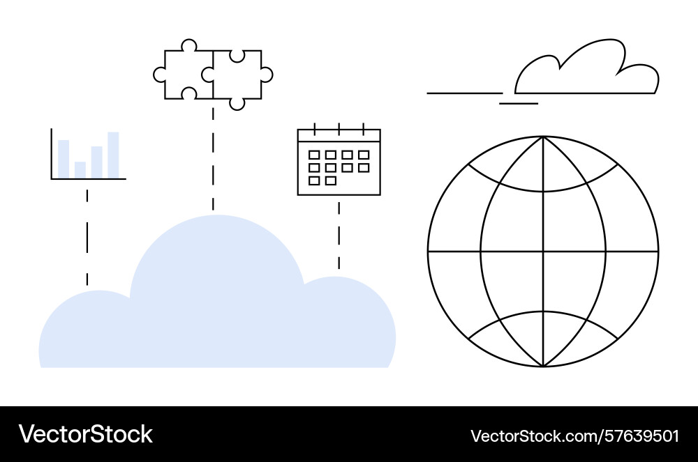Cloud computing concept with puzzle calendar Cloud computing concept with puzzle calendar vector image