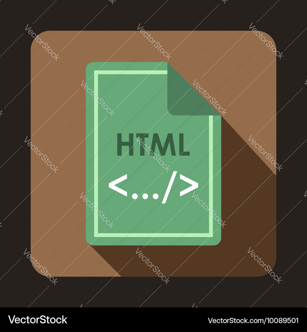 File html icon flat style vector image