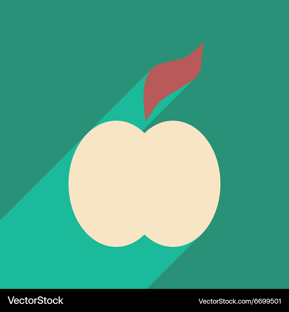 Flat with shadow icon and mobile application apple Vector Image