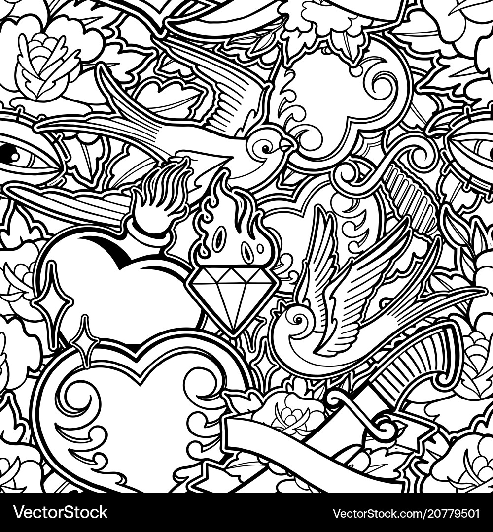Graphic old school pattern Graphic old school pattern vector image