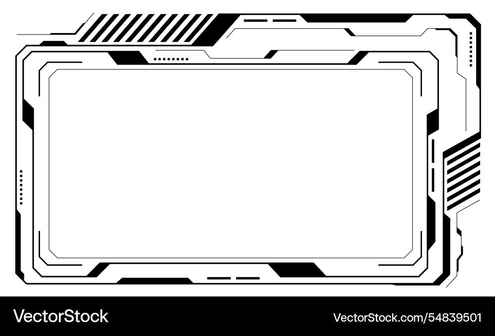 Hud frames black user interface elements design Hud frames black user interface elements design vector image