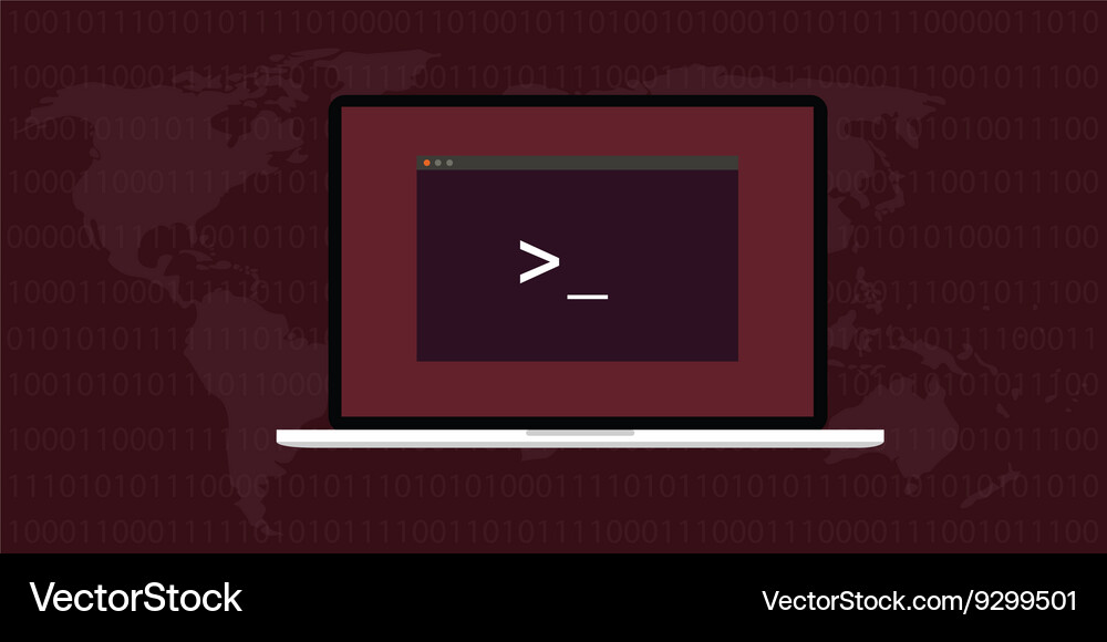 Linux interface screen Vector Image