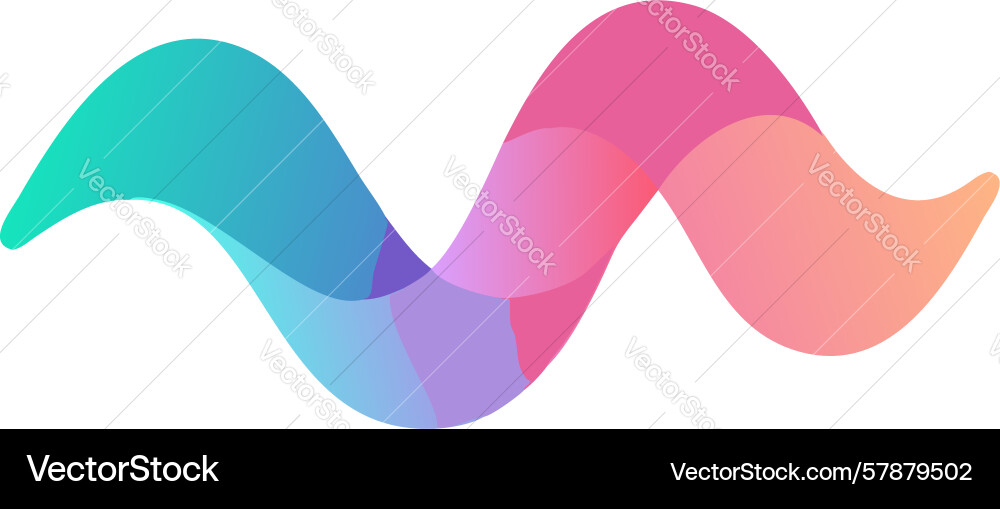 Abstract wavy gradient shape fluid design element vector image