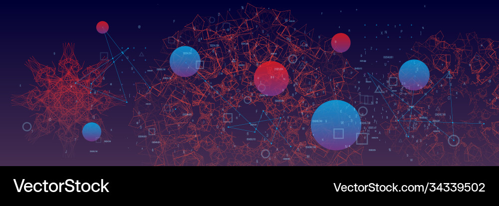 Artificial intelligence big data visualization vector image