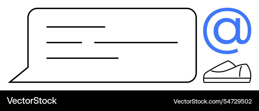 Chat bubble with text lines email symbol Chat bubble with text lines email symbol vector image