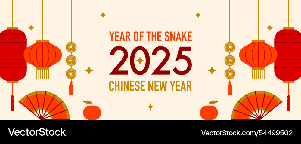 Chinese new year banner with asian lanterns Chinese new year banner with asian lanterns vector image