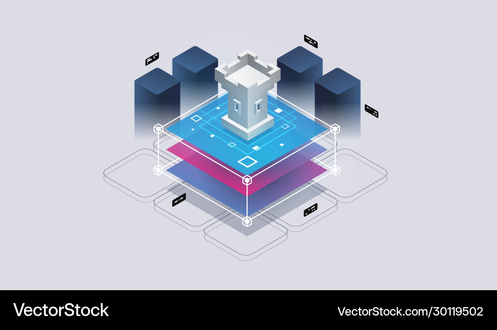 Concept data network management Concept data network management vector image