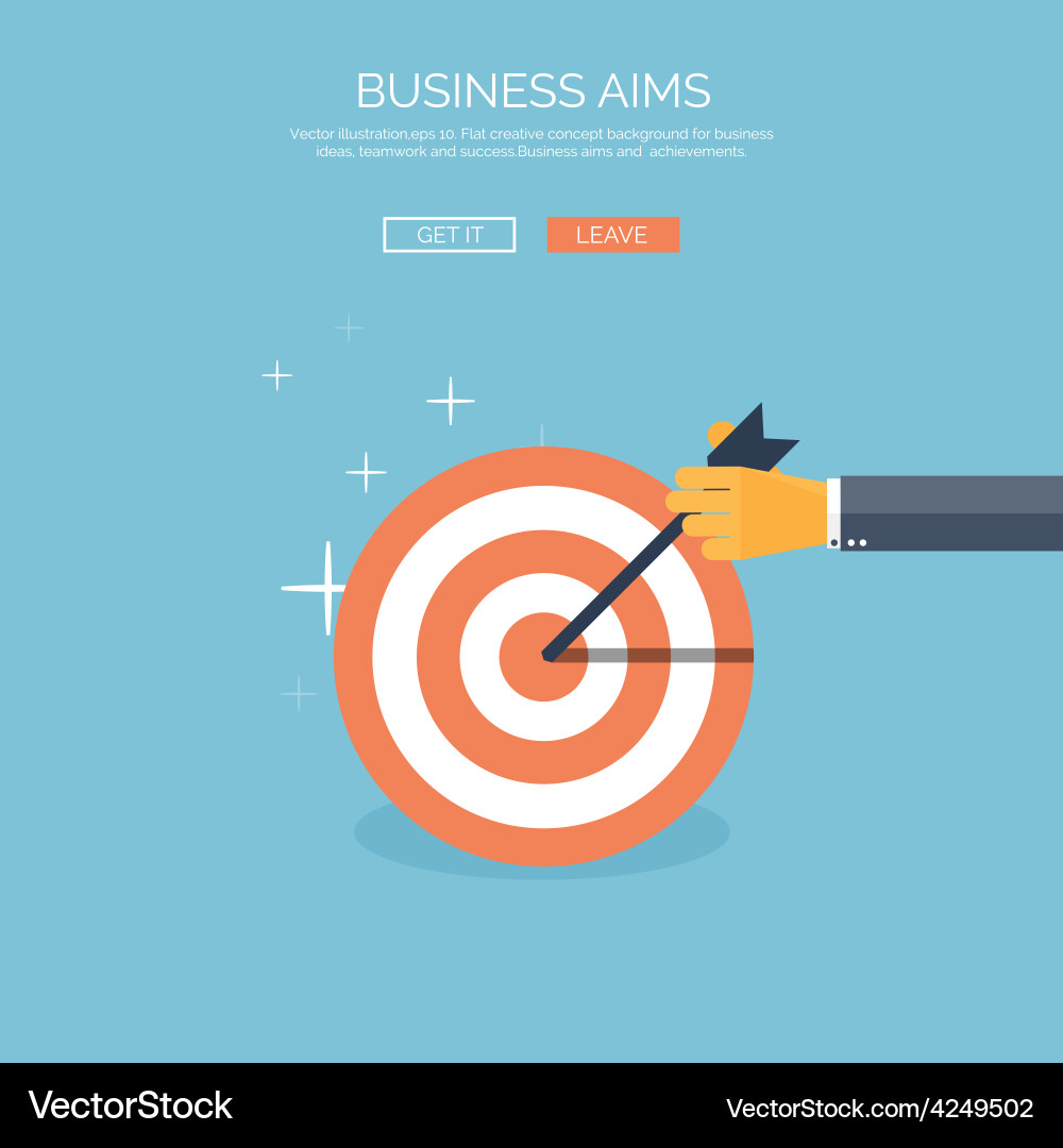 Flat background with target vector image
