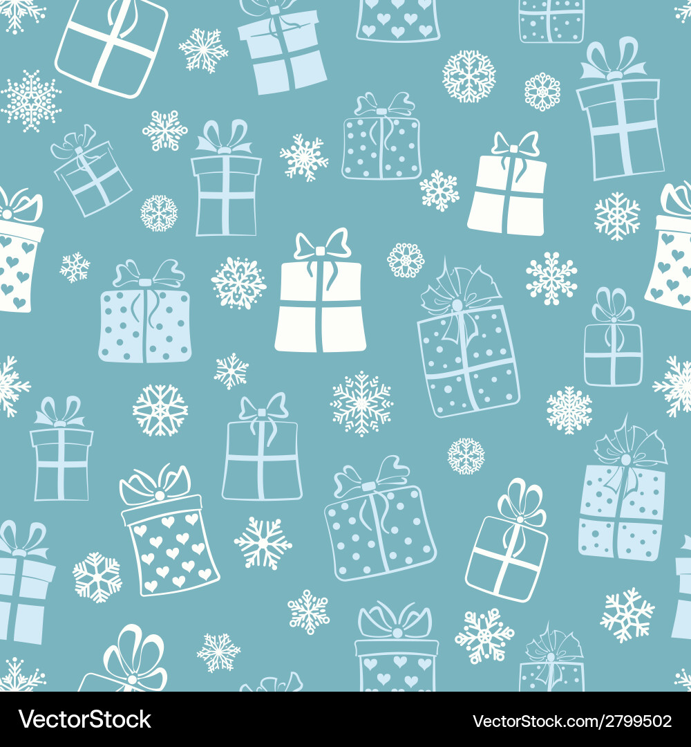 Gift Boxes & Snowflake Pattern vector image