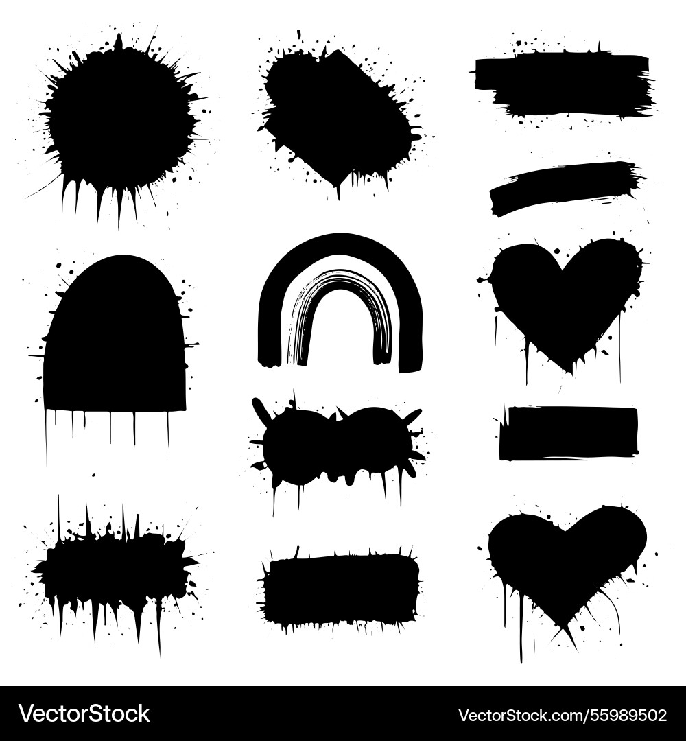 Ink splatter shapes collection a set of abstract Ink splatter shapes collection a set of abstract vector image