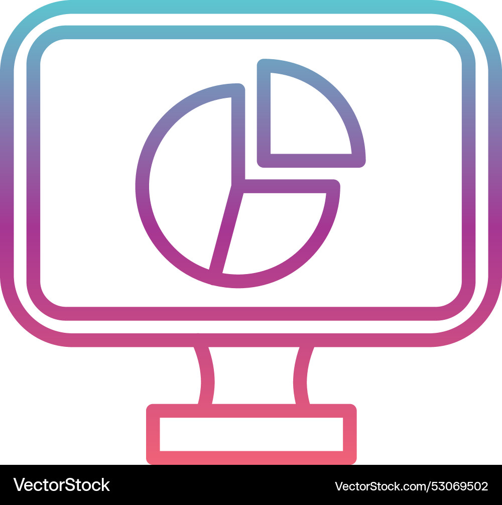 Pie chart line gradient design vector image
