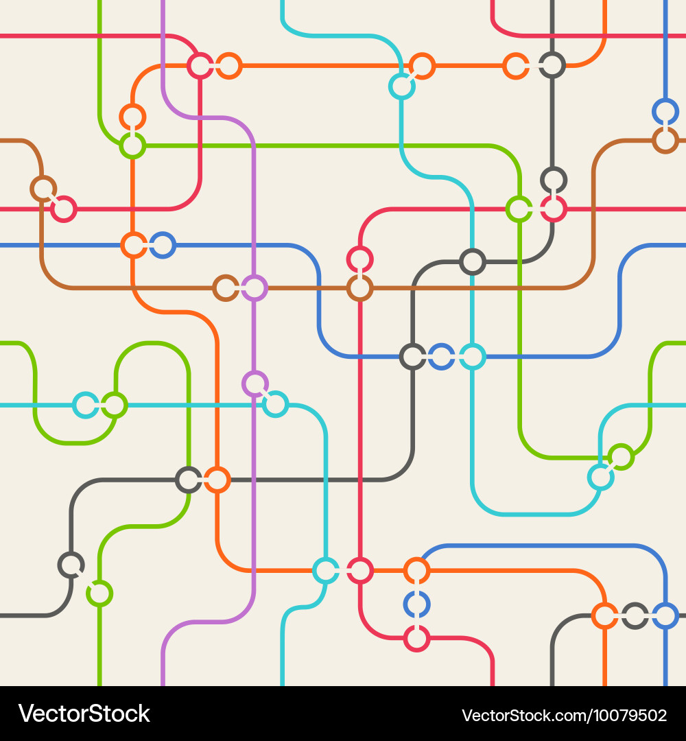 Seamless background of abstract metro scheme vector image