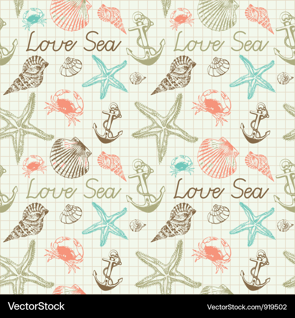 Seashell Pattern - Coastal Vector Image