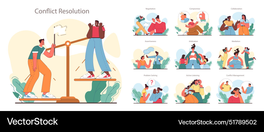 Soft skill development set character vector image