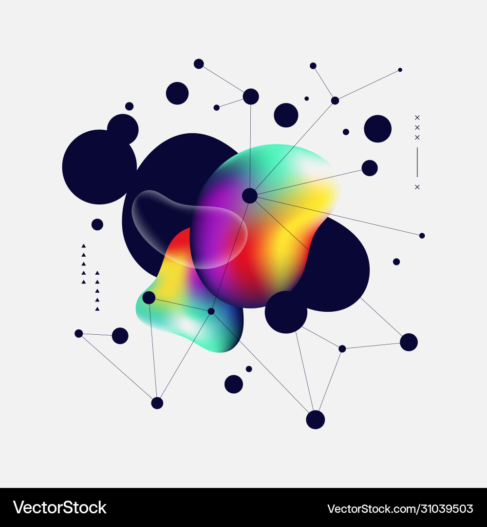 Abstract colorful gradient and geometric line art vector image