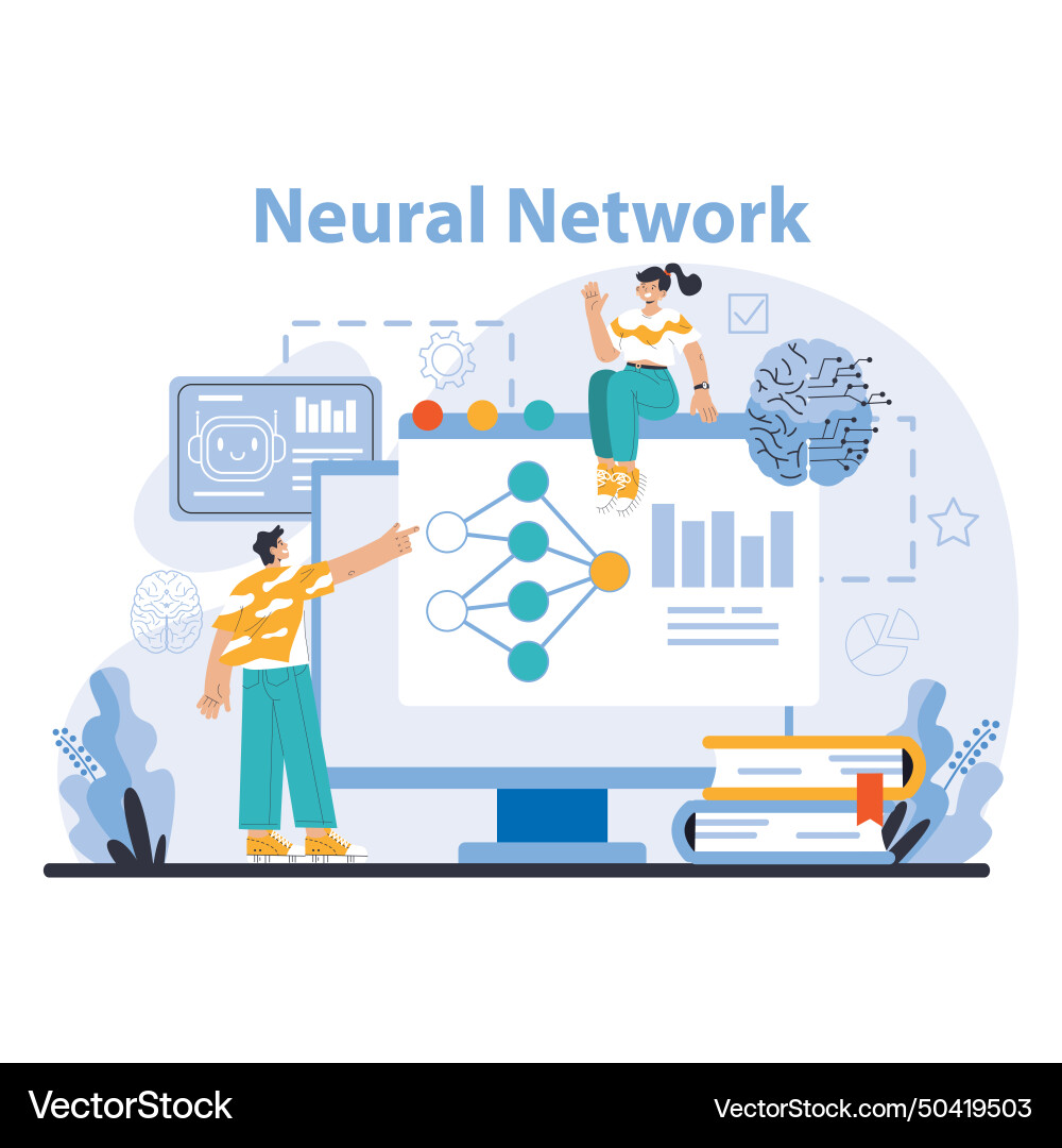 Ai model concept flat Ai model concept flat vector image