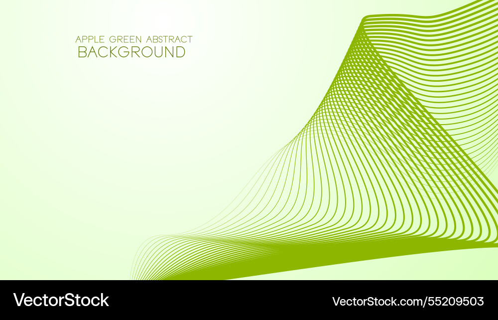 Apple green abstract background with curve line Vector Image