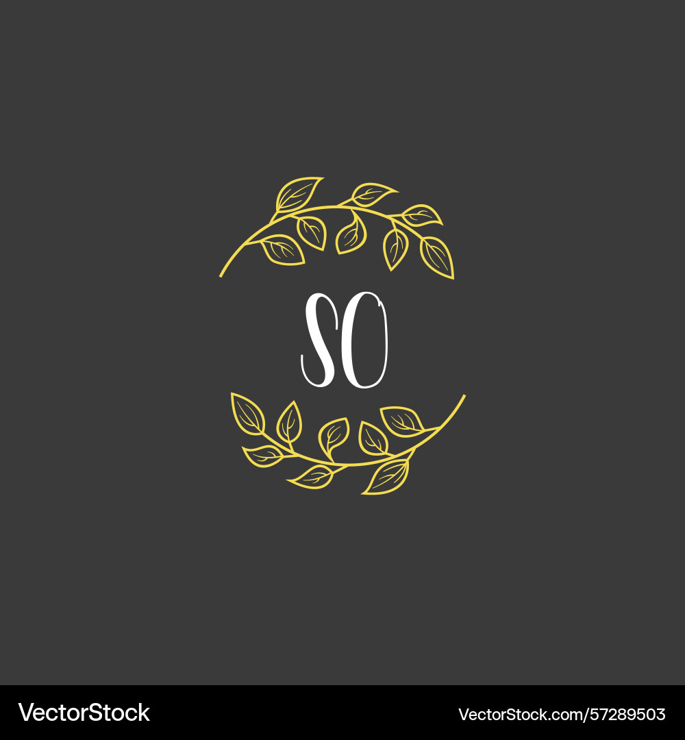 Botanical monogram logos with initial Vector Image