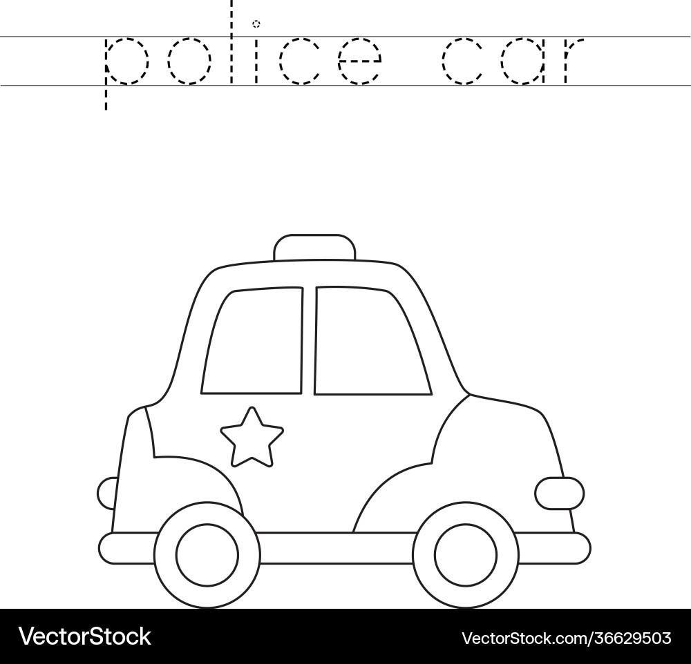 Briefe mit Cartoon Polizeiauto schreiben Briefe mit Cartoon Polizeiauto schreiben vektorbild