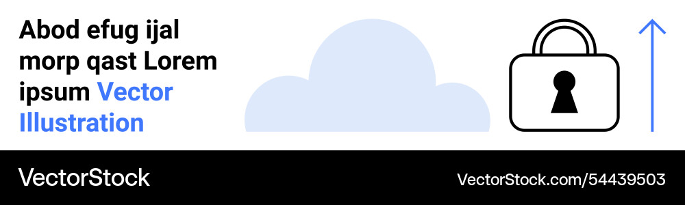 Cloud storage security concept with lock and data Cloud storage security concept with lock and data vector image