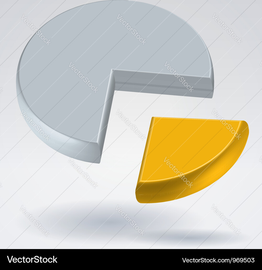 Golden Pie Chart Display Vector Image