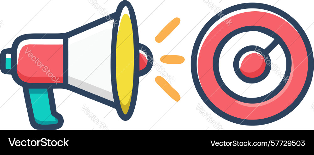 Megaphone communication target icon design Vector Image