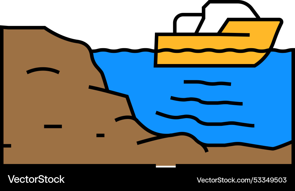 Ocean floor mapped future technology icon color Ocean floor mapped future technology icon color vector image