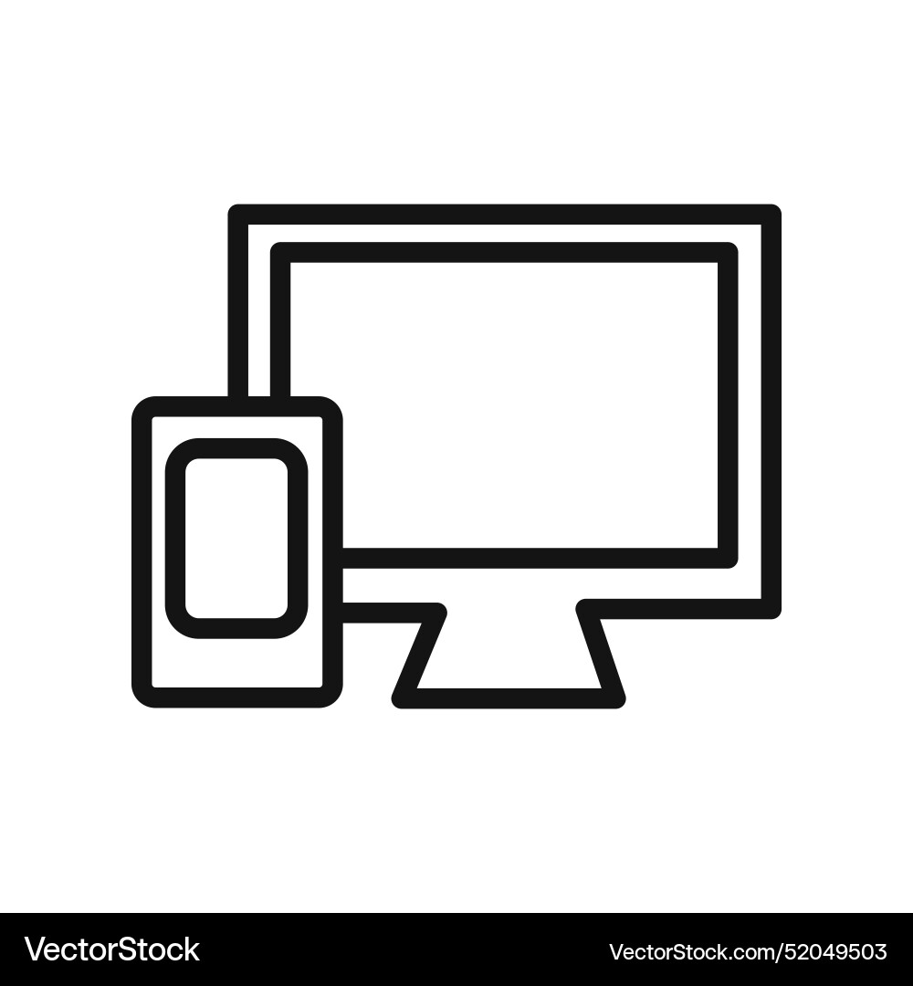 Responsive design icon linear graphics sign Responsive design icon linear graphics sign Vector Image