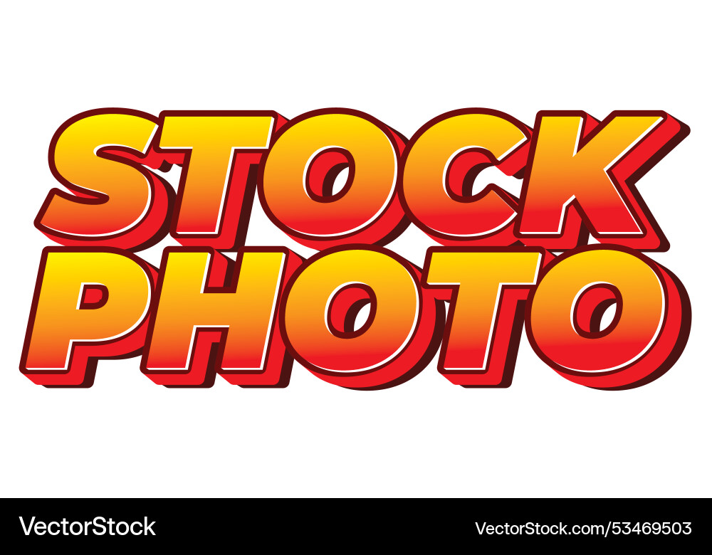Stock photo text effect in 3d style with modern Stock photo text effect in 3d style with modern Vector Image