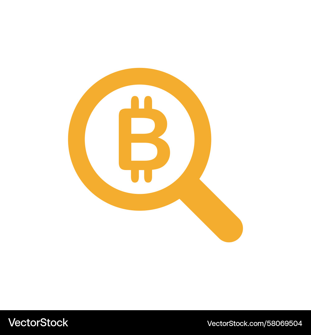 Bitcoin Magnifying Glass Icon – Royalty-Free Vector | VectorStock