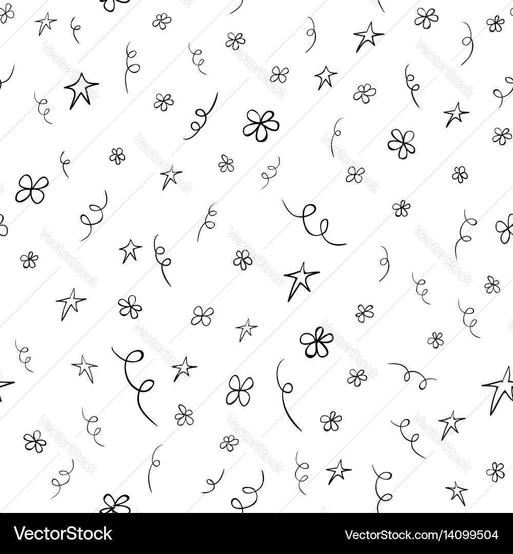 Confetti Sketch Pattern vector image