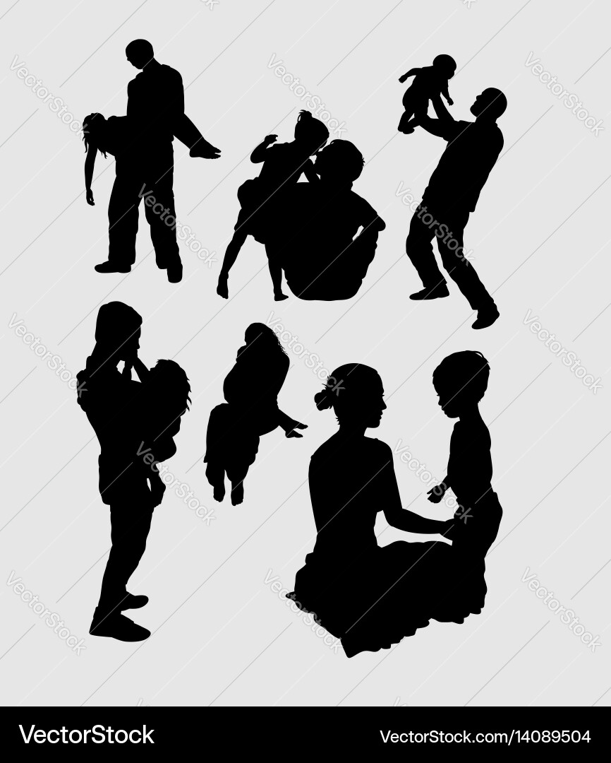 Family Silhouette - Joyful Moments vector image