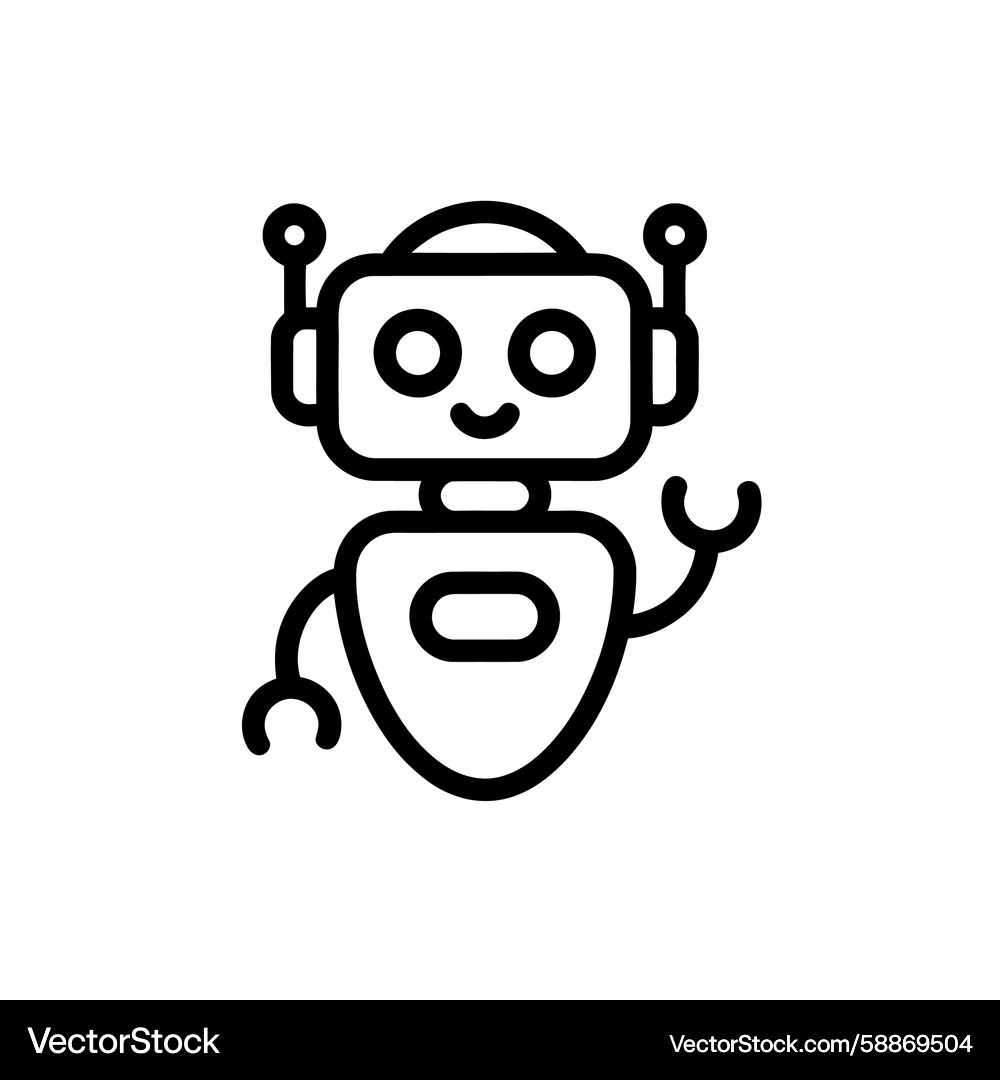 Friendly robot character with antennae Vector Image