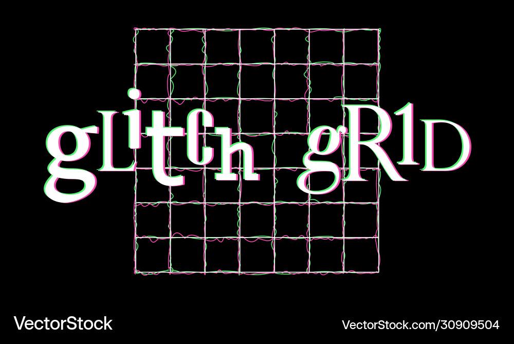 Glitch Synth Grid Vector Image