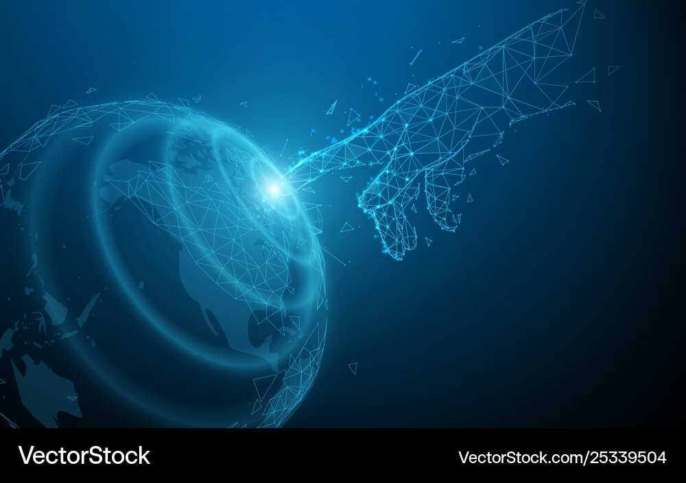 Global Connection - Lines & Particles vector image