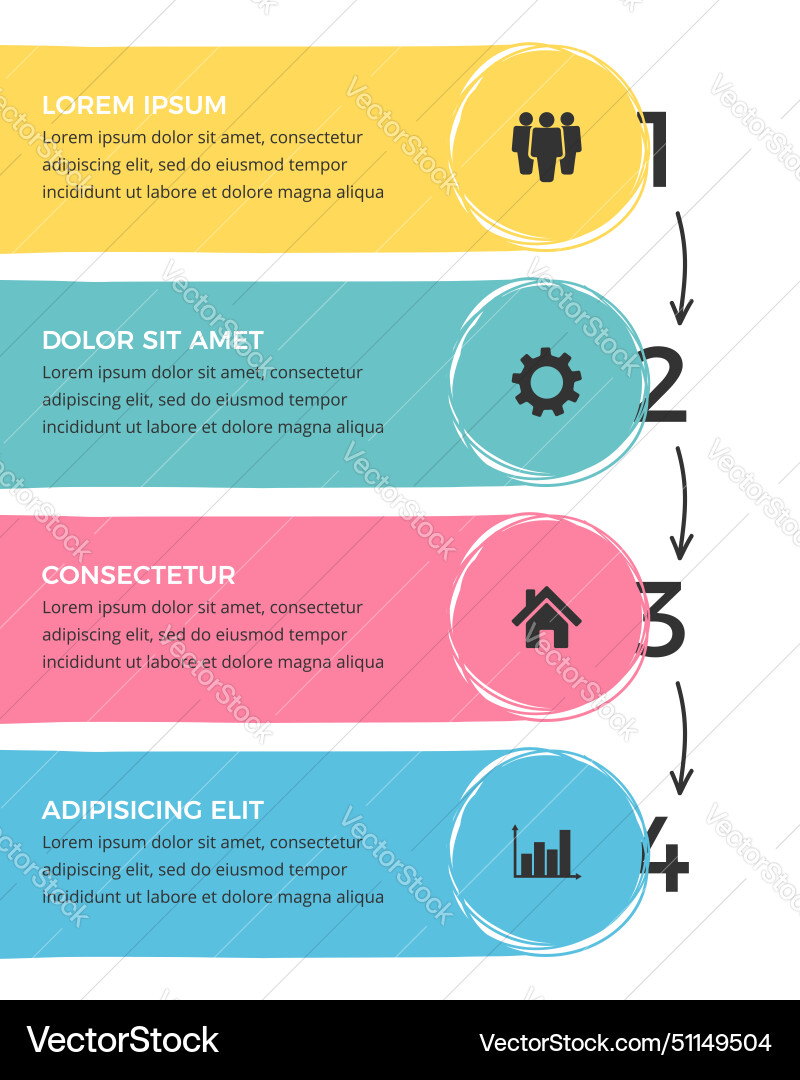 Infographic template with 4 elements vector image