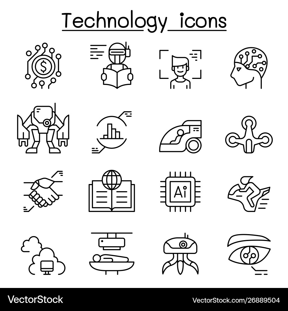 Modern Technology Icon Set vector image