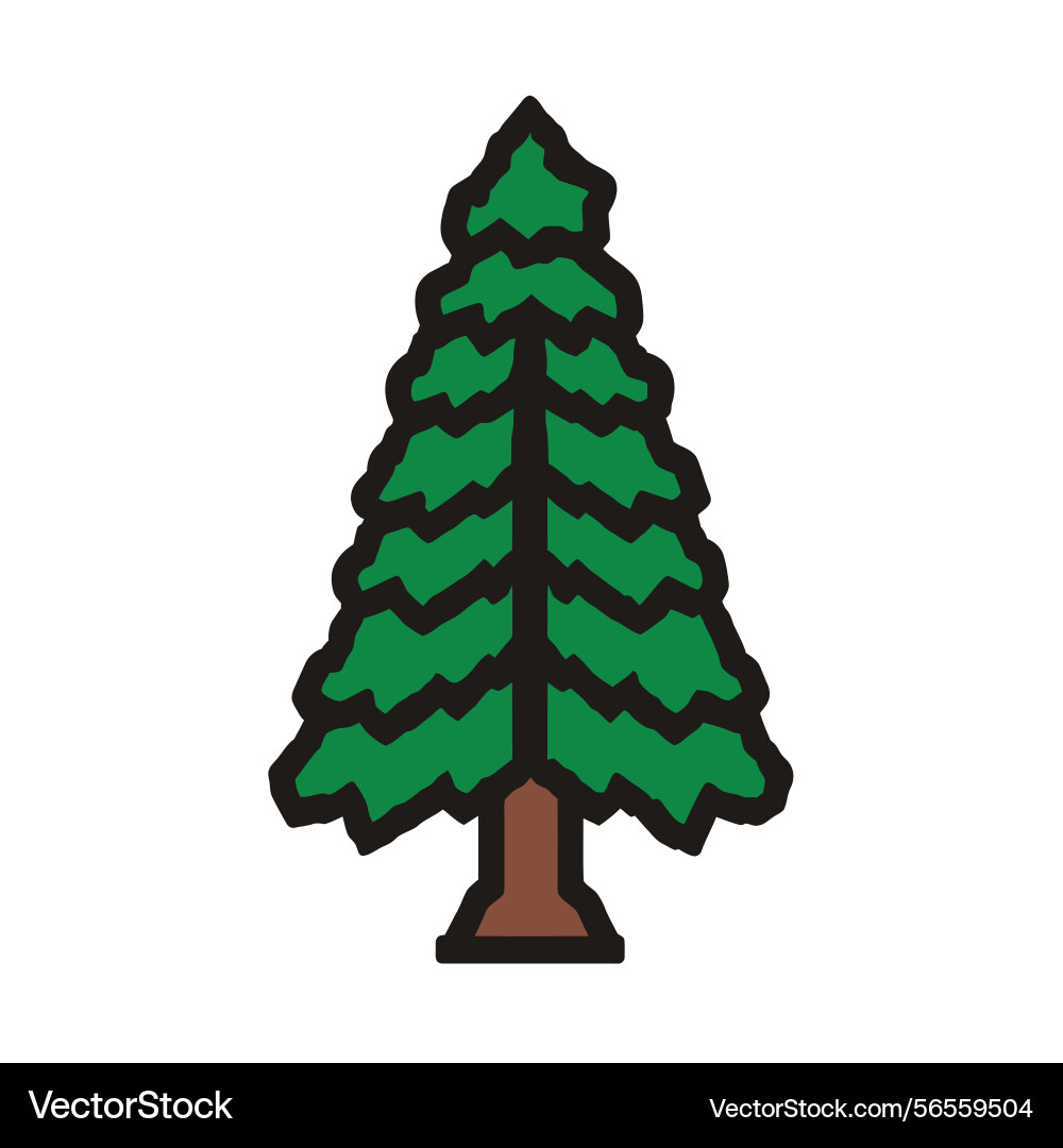 Simple pine tree evergreen icon Vector Image