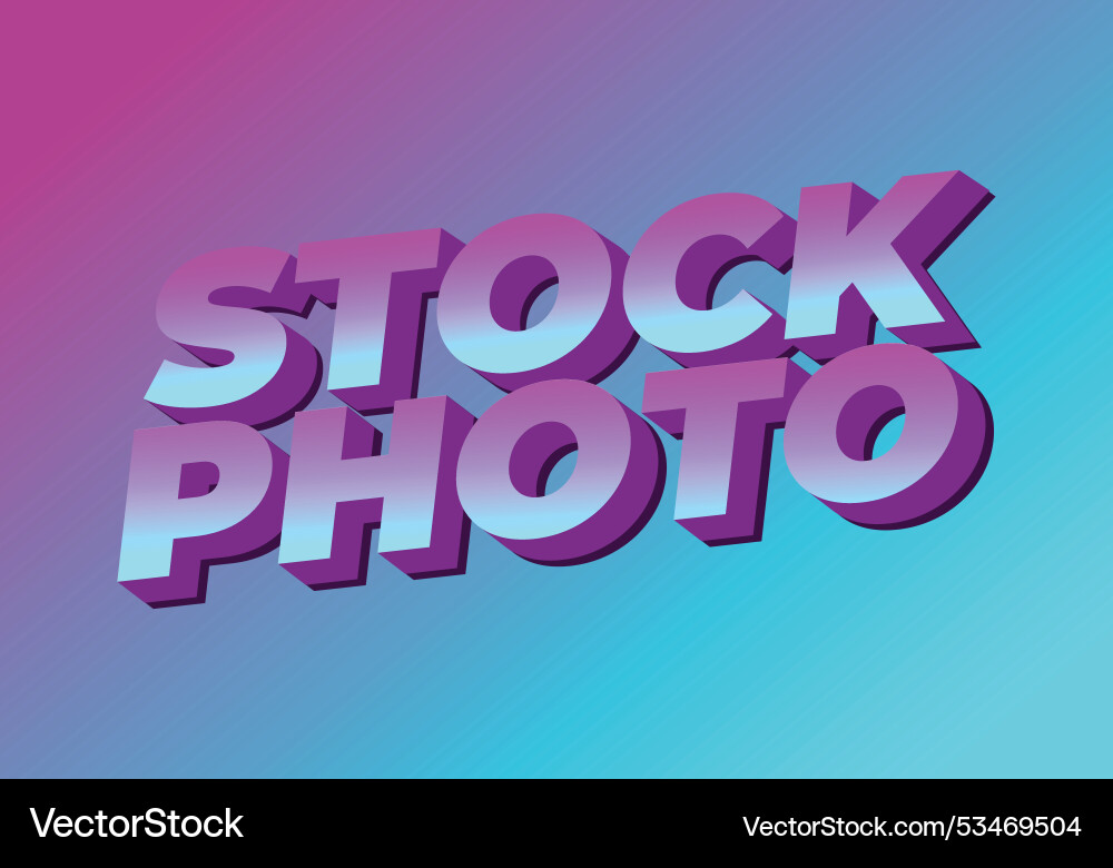 Stock photo text effect in 3d style with modern Vector Image